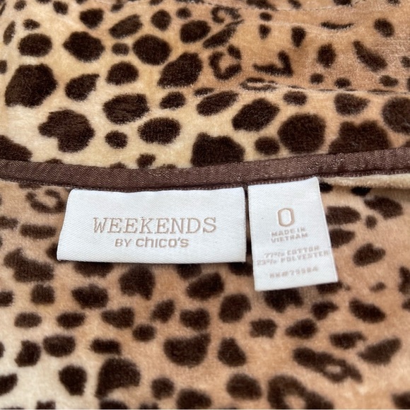 Weekends by Chico's Leopard Animal Print Fall Casual Zip Up Jacket. Size Small 0 - Picture 3 of 10
